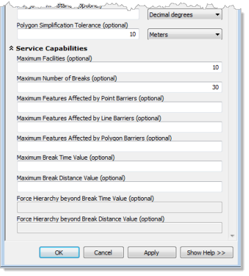 Parameters under Service Capabilities